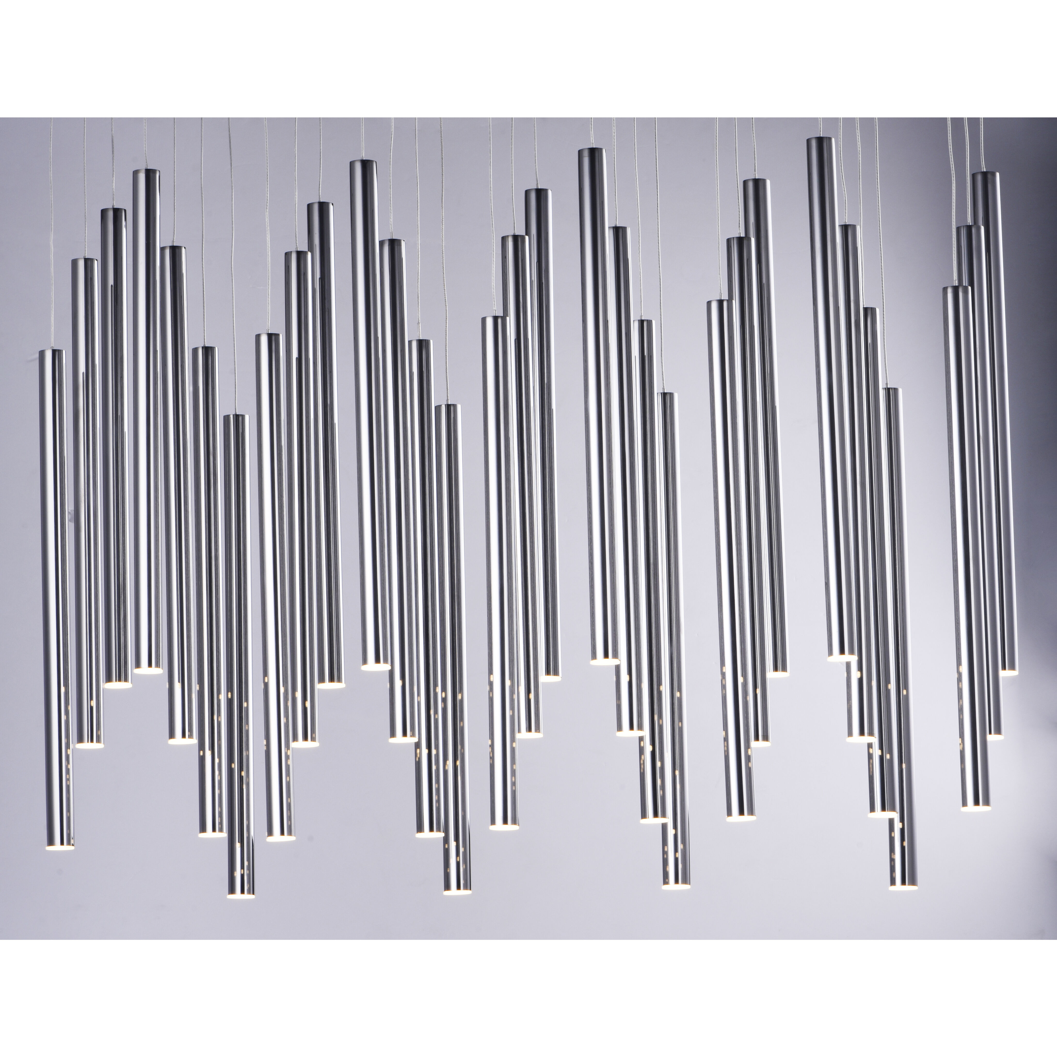 Flute LED 11.75 inch Black Chrome Multi-Light Pendant Ceiling Light