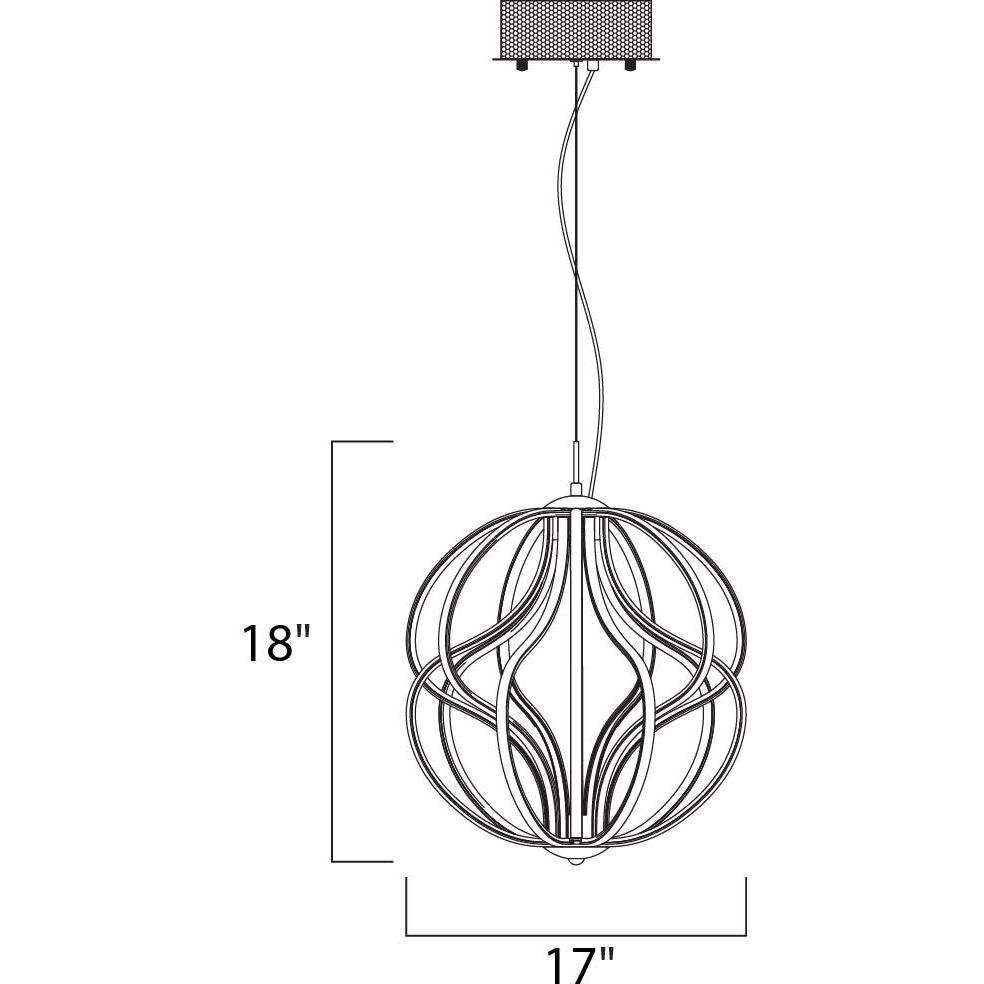 Aura LED 17 inch Black Single Pendant Ceiling Light