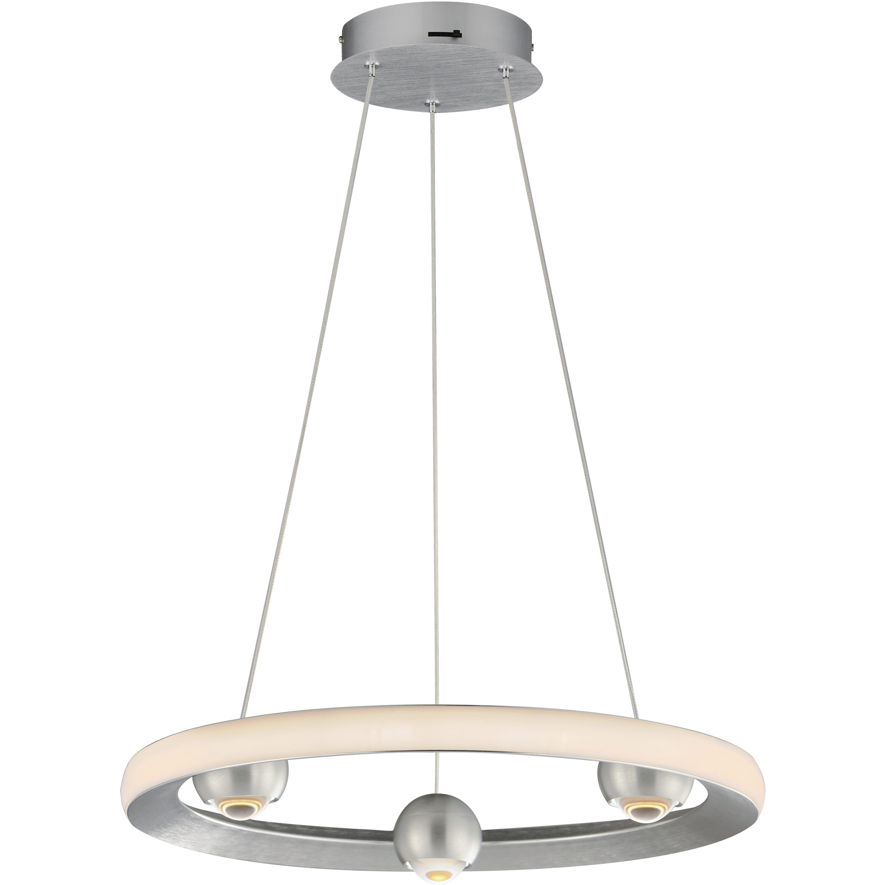 Nodes LED 18 inch Brushed Aluminum Ring Pendant Ceiling Light