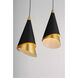 Mermaid LED 5.5 inch Black and Metallic Gold Single Pendant Ceiling Light