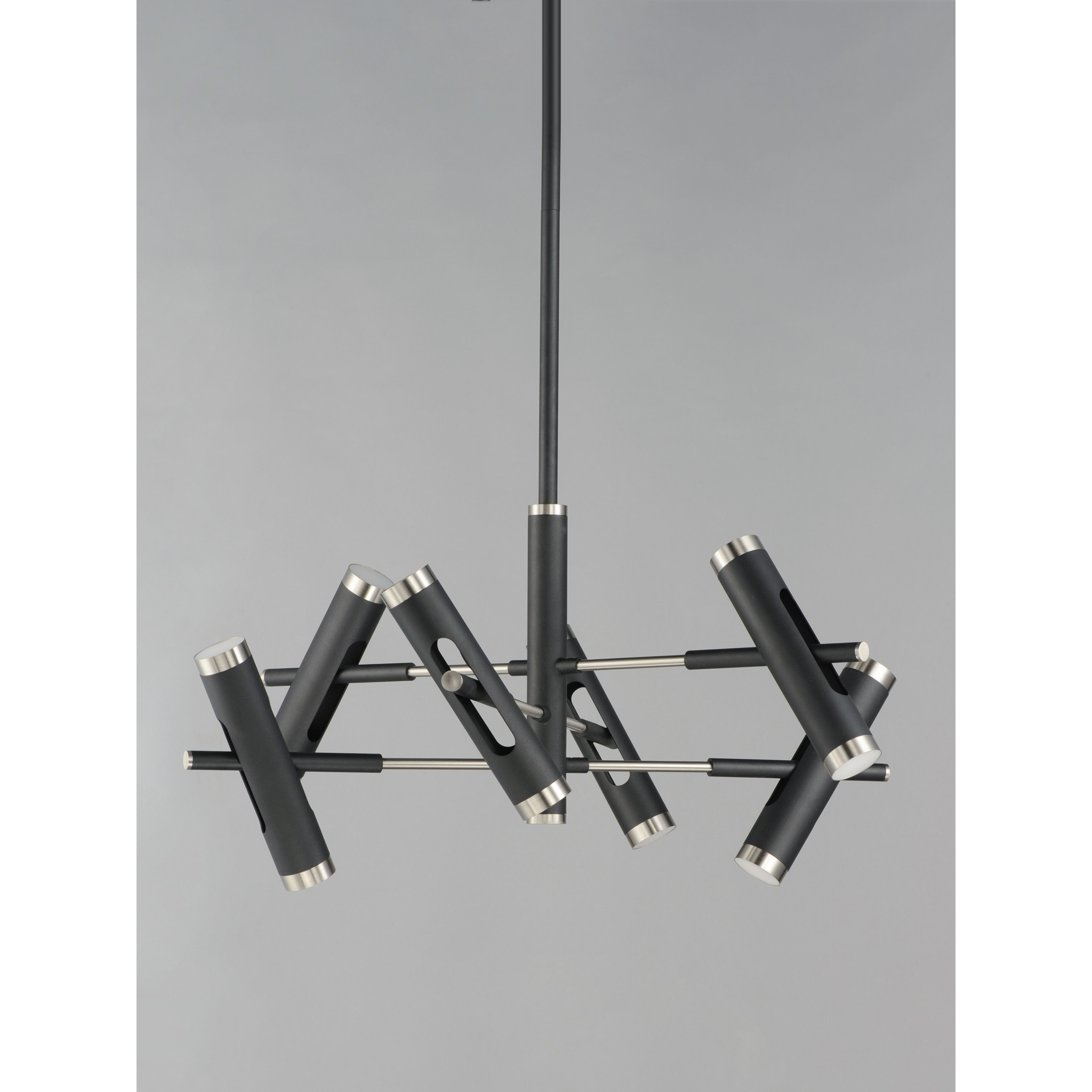 Ambit LED 32.25 inch Black and Satin Nickel Multi-Light Pendant Ceiling Light