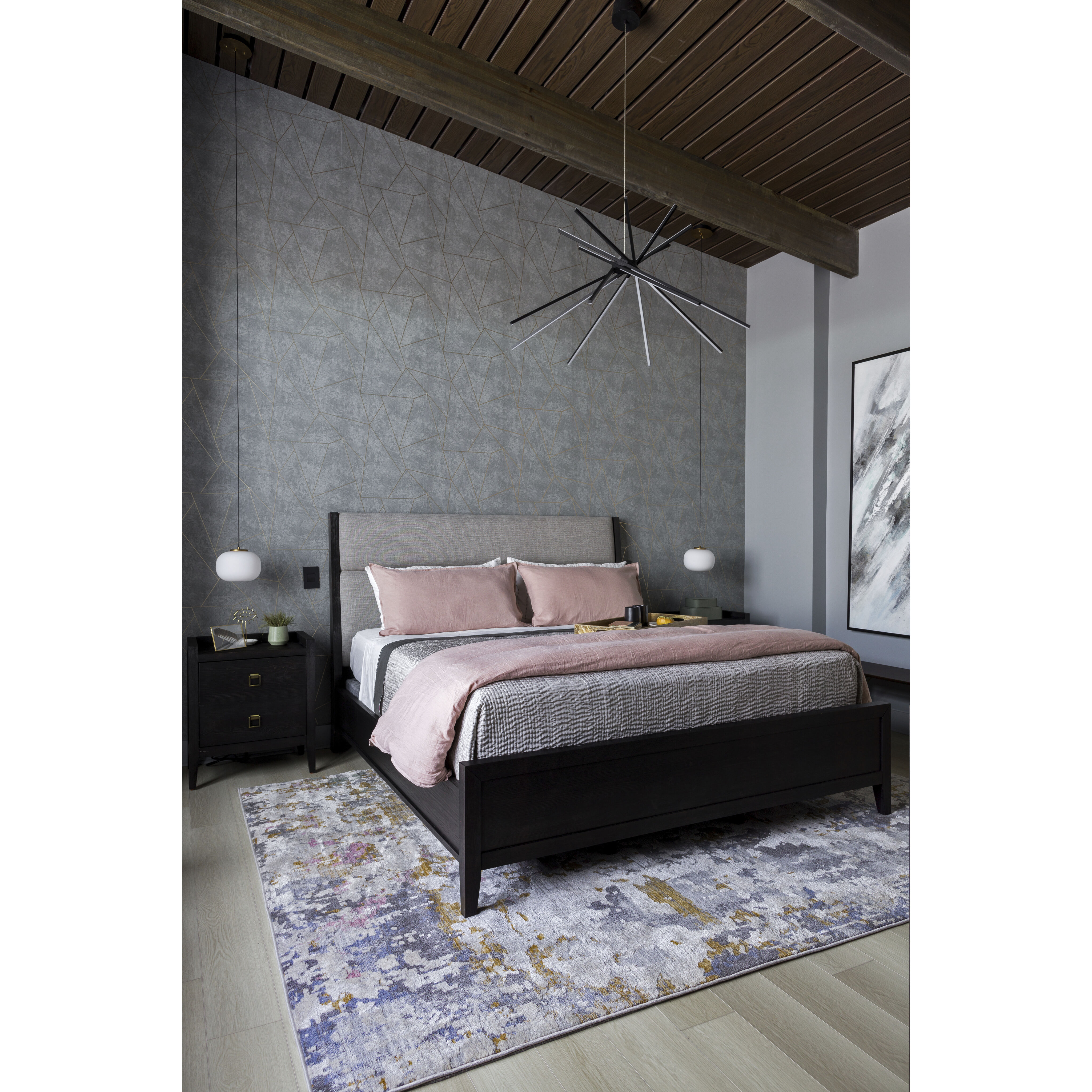 Soji LED 9 inch Black and Gold Single Pendant Ceiling Light