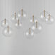 Global LED 41.75 inch Natural Aged Brass Multi-Light Pendant Ceiling Light