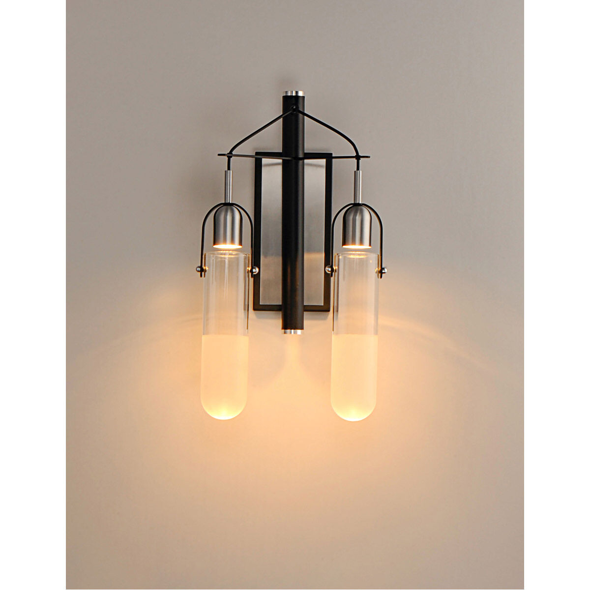 Capsule LED 12.5 inch Black and Brushed Aluminum Bath Vanity Light Wall Light