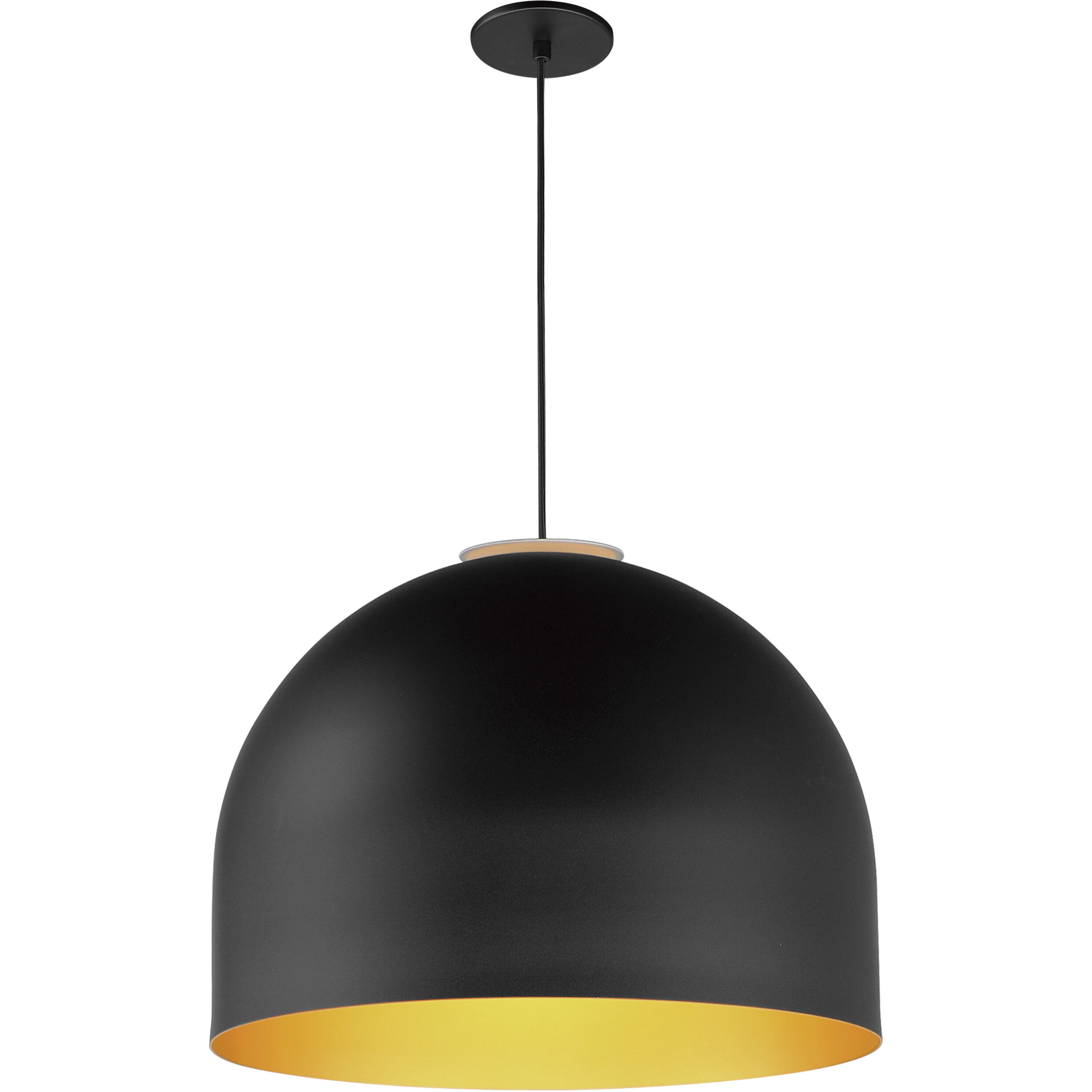 Foster LED 19.75 inch Black with Gold Single Pendant Ceiling Light in Black/Gold