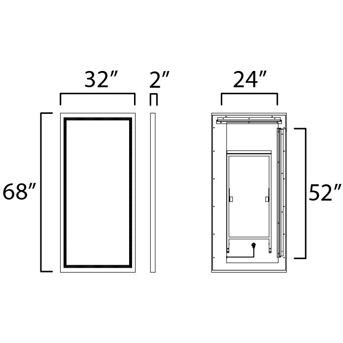 Sawyer 68 X 32 inch Walnut LED Wall Mirror