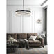 Chimes LED 33.75 inch Black and Satin Nickel Single Pendant Ceiling Light
