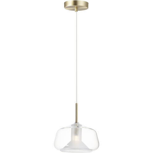 Deuce LED 7.75 inch Satin Brass Single Pendant Ceiling Light