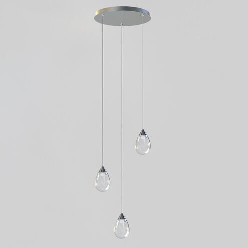 Dewdrop LED 15 inch Polished Chrome Multi-Light Pendant Ceiling Light