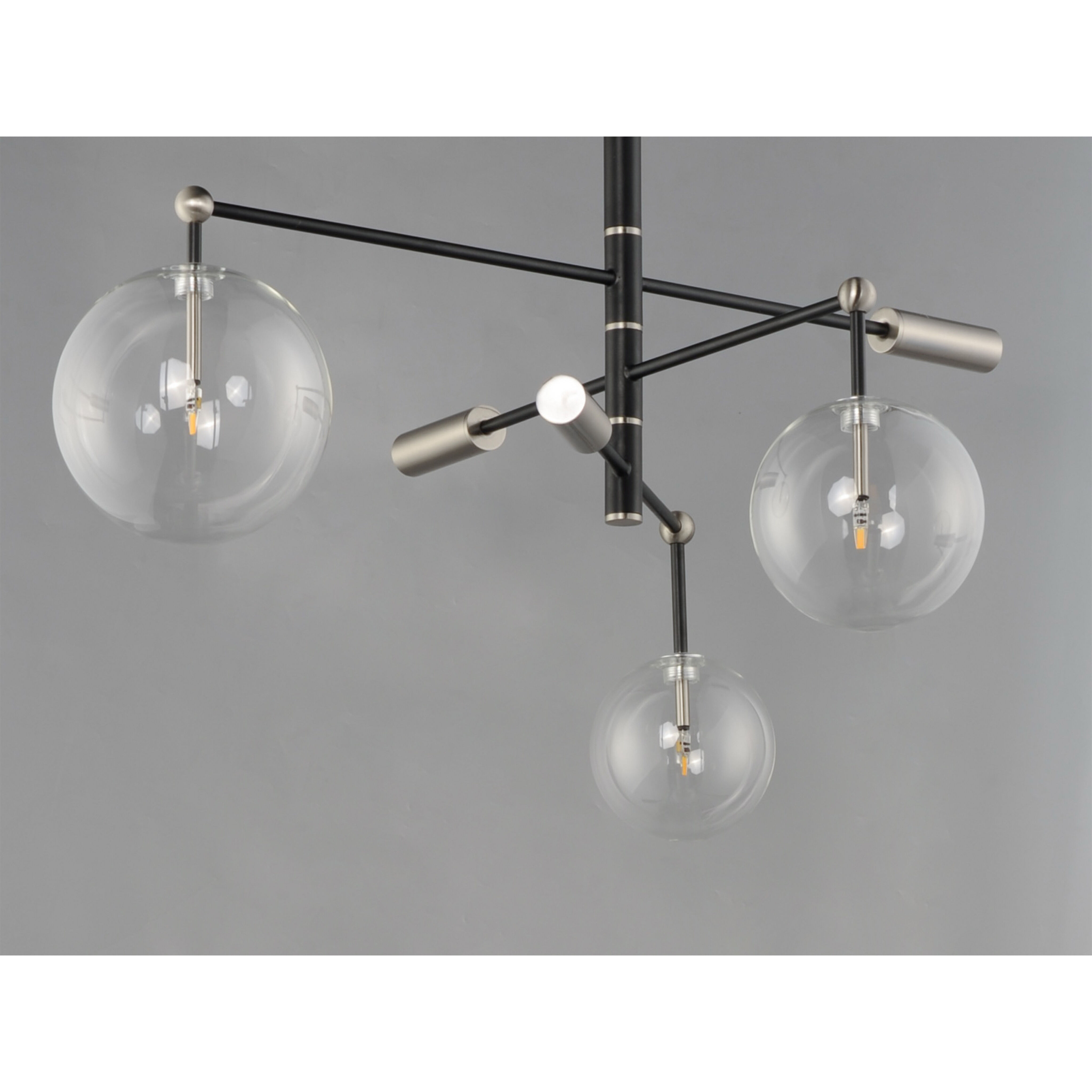 Global LED 35.5 inch Black and Satin Nickel Multi-Light Pendant Ceiling Light
