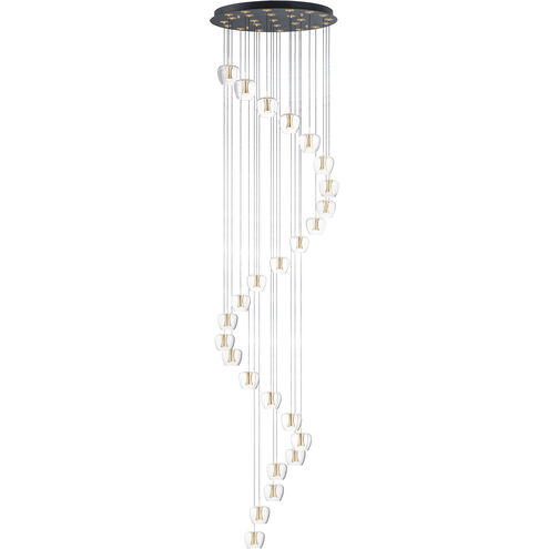 Newton LED 27.5 inch Black and Gold Multi-Light Pendant Ceiling Light