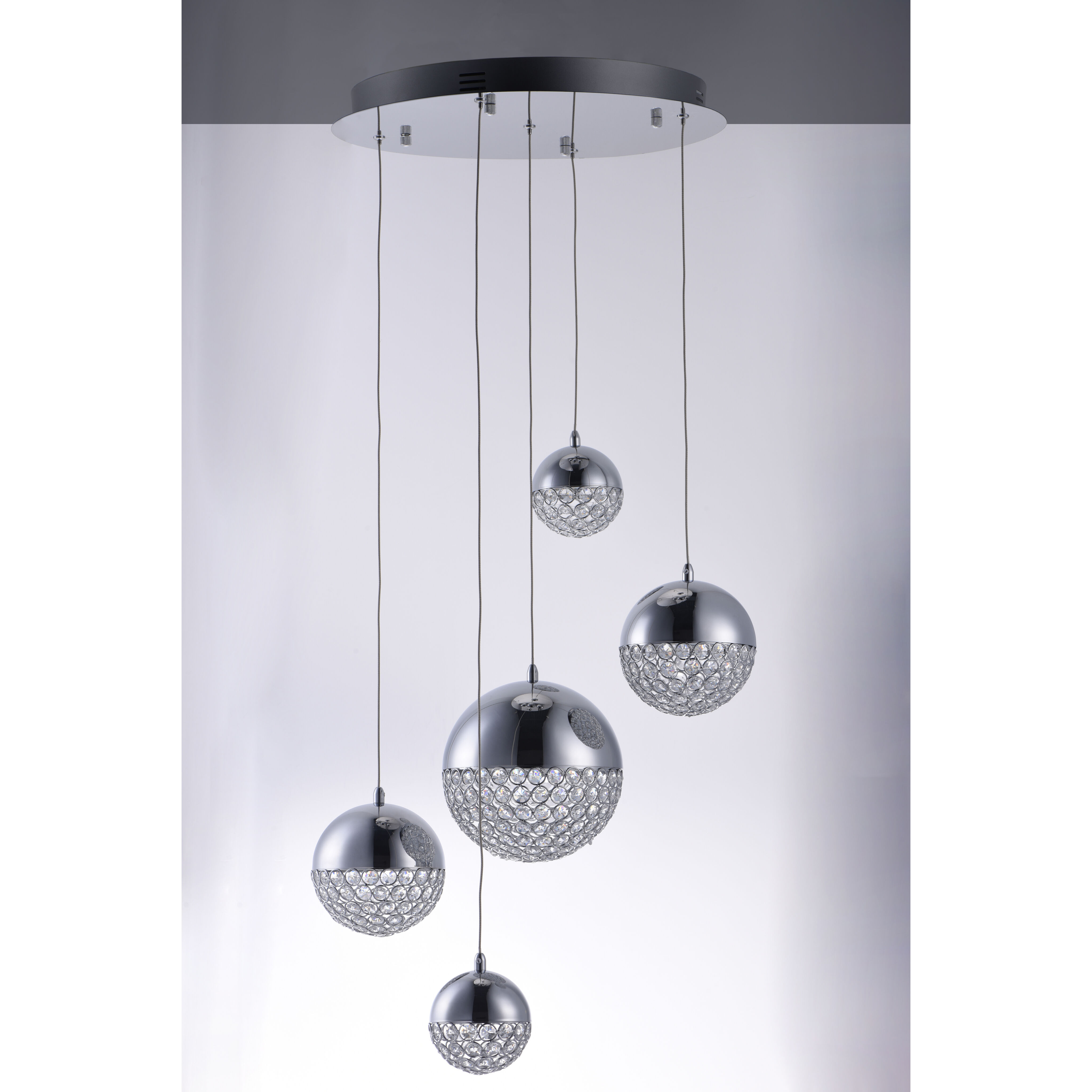 Eclipse LED 20 inch Polished Chrome Multi-Light Pendant Ceiling Light
