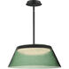 Jensen LED 18 inch Black Single Pendant Ceiling Light in Green