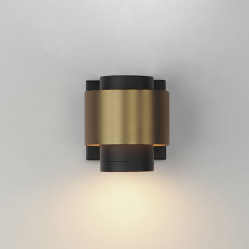 Reveal Outdoor LED 5.25 inch Black with Gold Outdoor Wall Mount