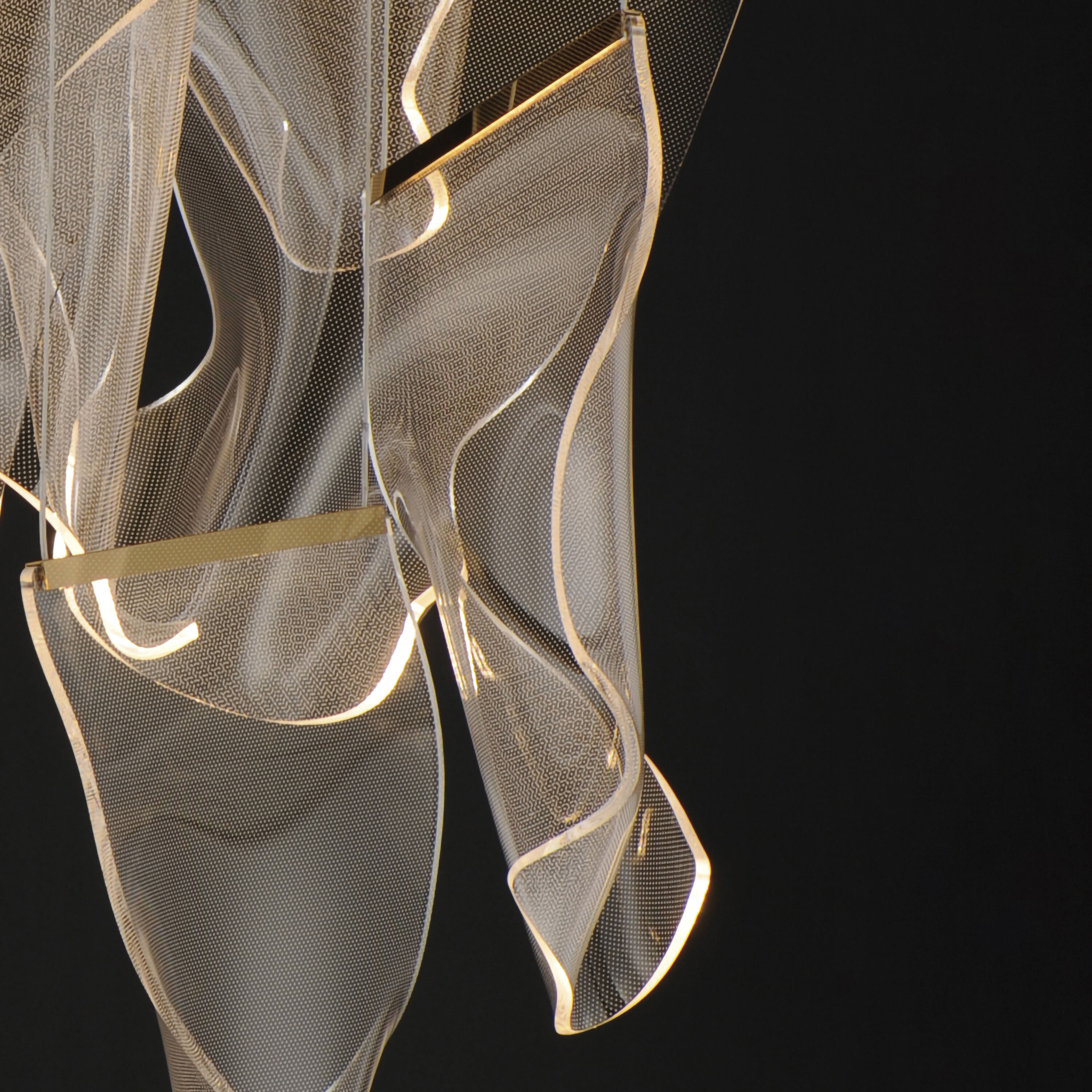 Rinkle LED 36.25 inch French Gold Multi-Light Pendant Ceiling Light