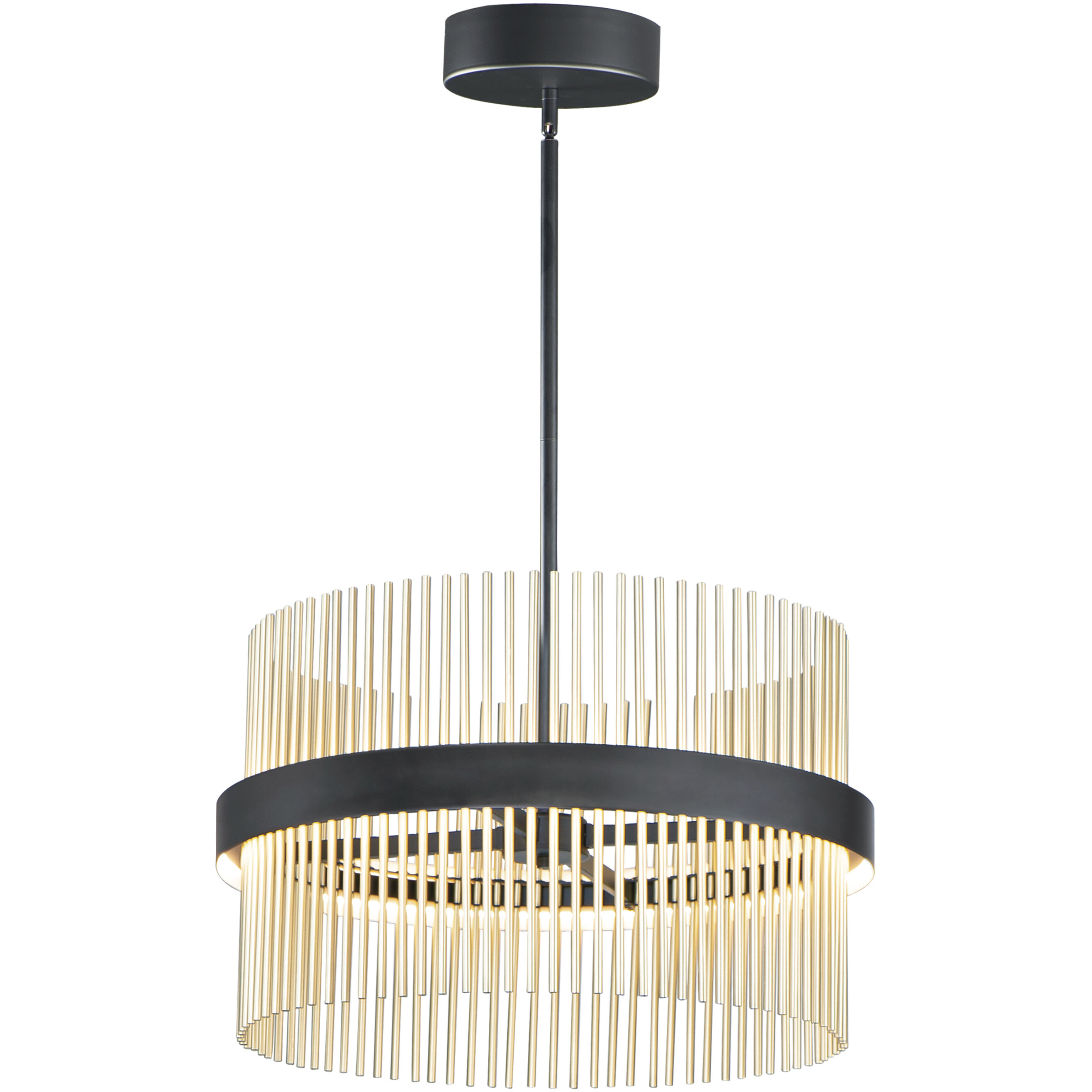 Chimes 5CCT LED 23.75 inch Black and Satin Brass Single Pendant Ceiling Light