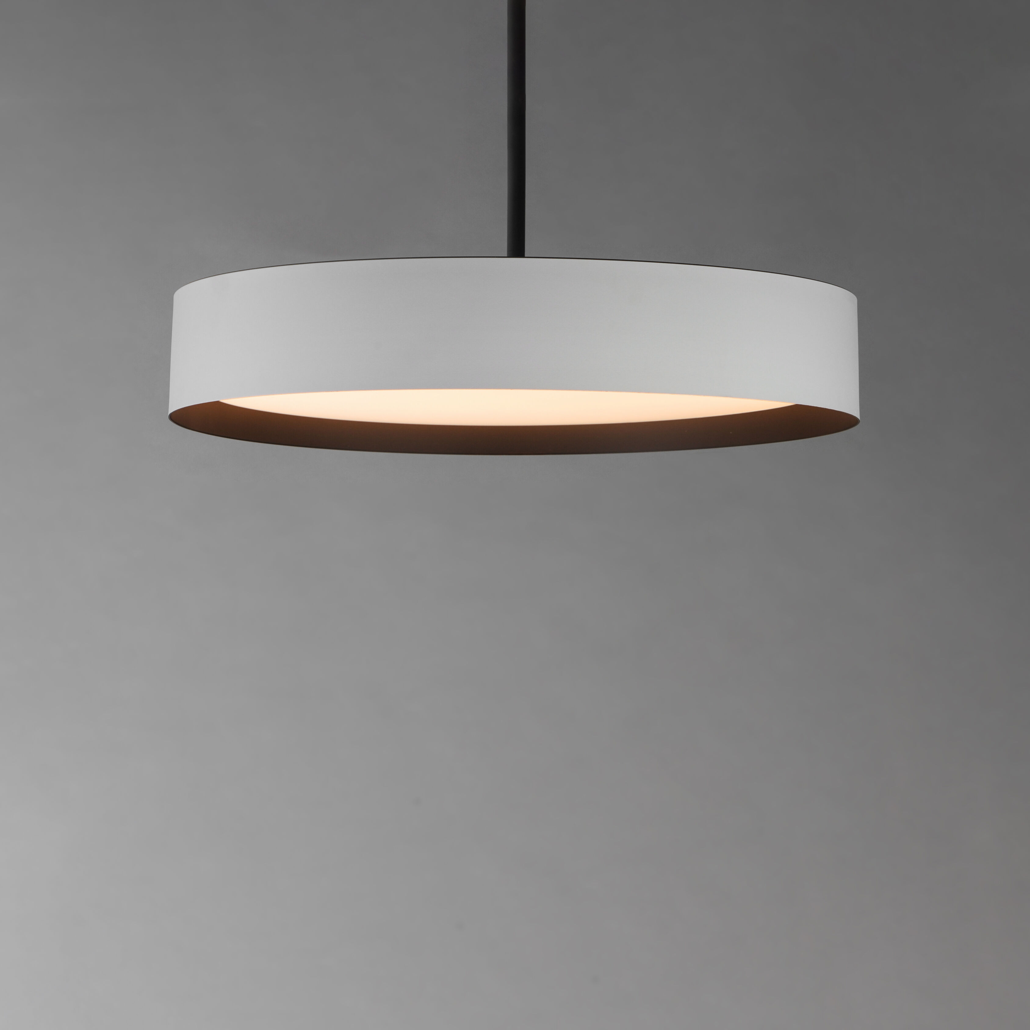 Echo LED 24 inch White and Black Single Pendant Ceiling Light in White/Black