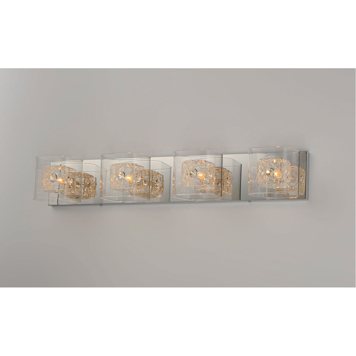 Gem 4 Light 31 inch Polished Chrome Bath Vanity Light Wall Light in Silver