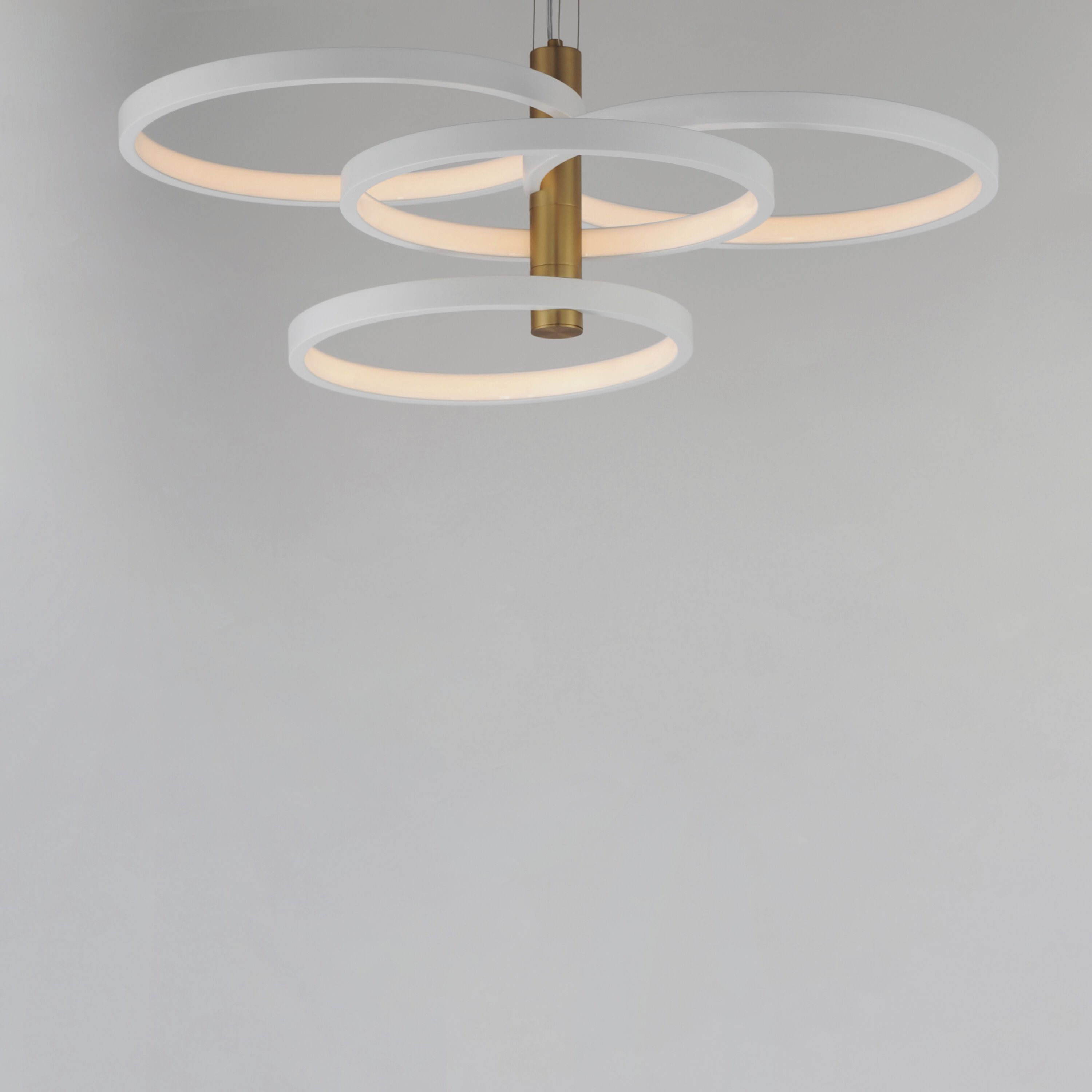 Hoopla LED 29.5 inch White and Gold Single Pendant Ceiling Light in White/Gold
