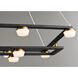 Button LED 15.75 inch Black and Gold Suspension Pendant Ceiling Light