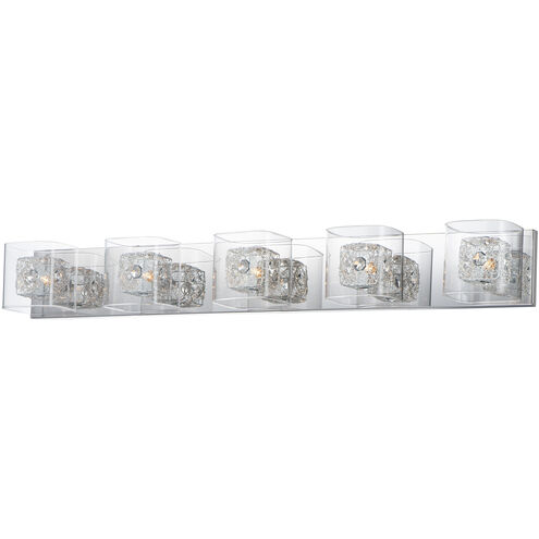 Gem 5 Light 39 inch Polished Chrome Bath Vanity Light Wall Light