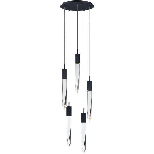 Quartz LED 15.75 inch Black Multi-Light Pendant Ceiling Light