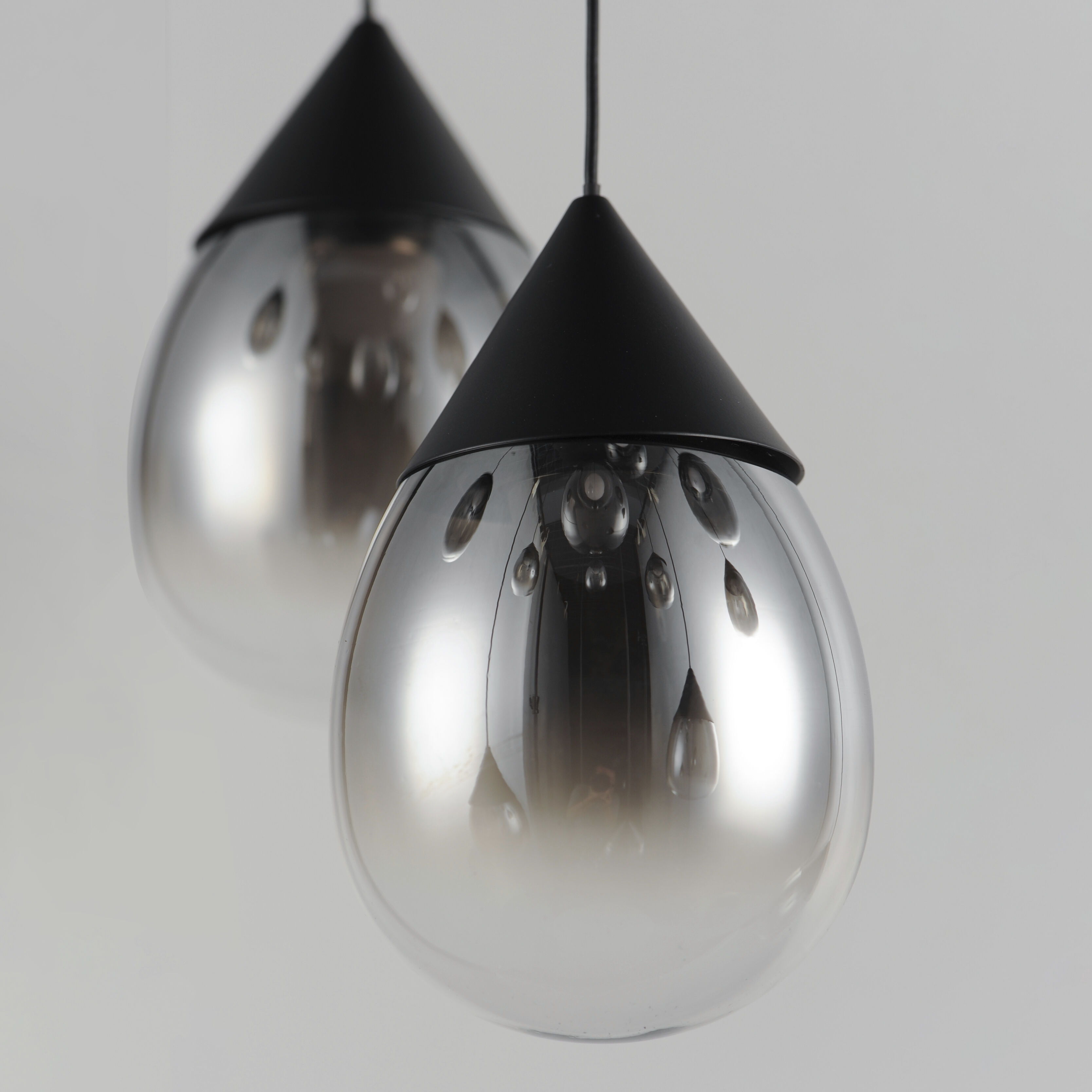 Dewdrop LED 15 inch Black Multi-Light Pendant Ceiling Light