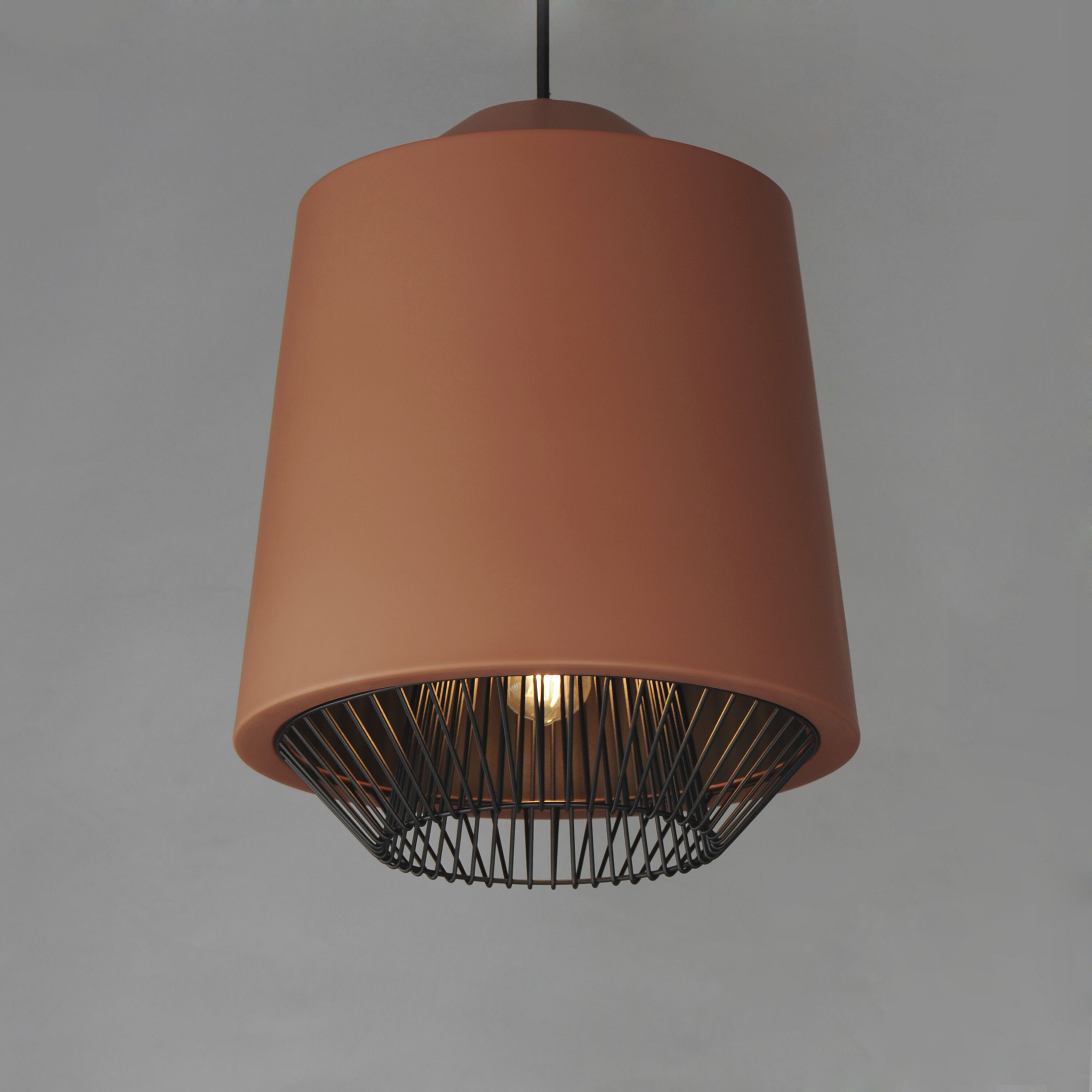 Phoenix LED 15.75 inch Brick/Black Single Pendant Ceiling Light in Brick and Black