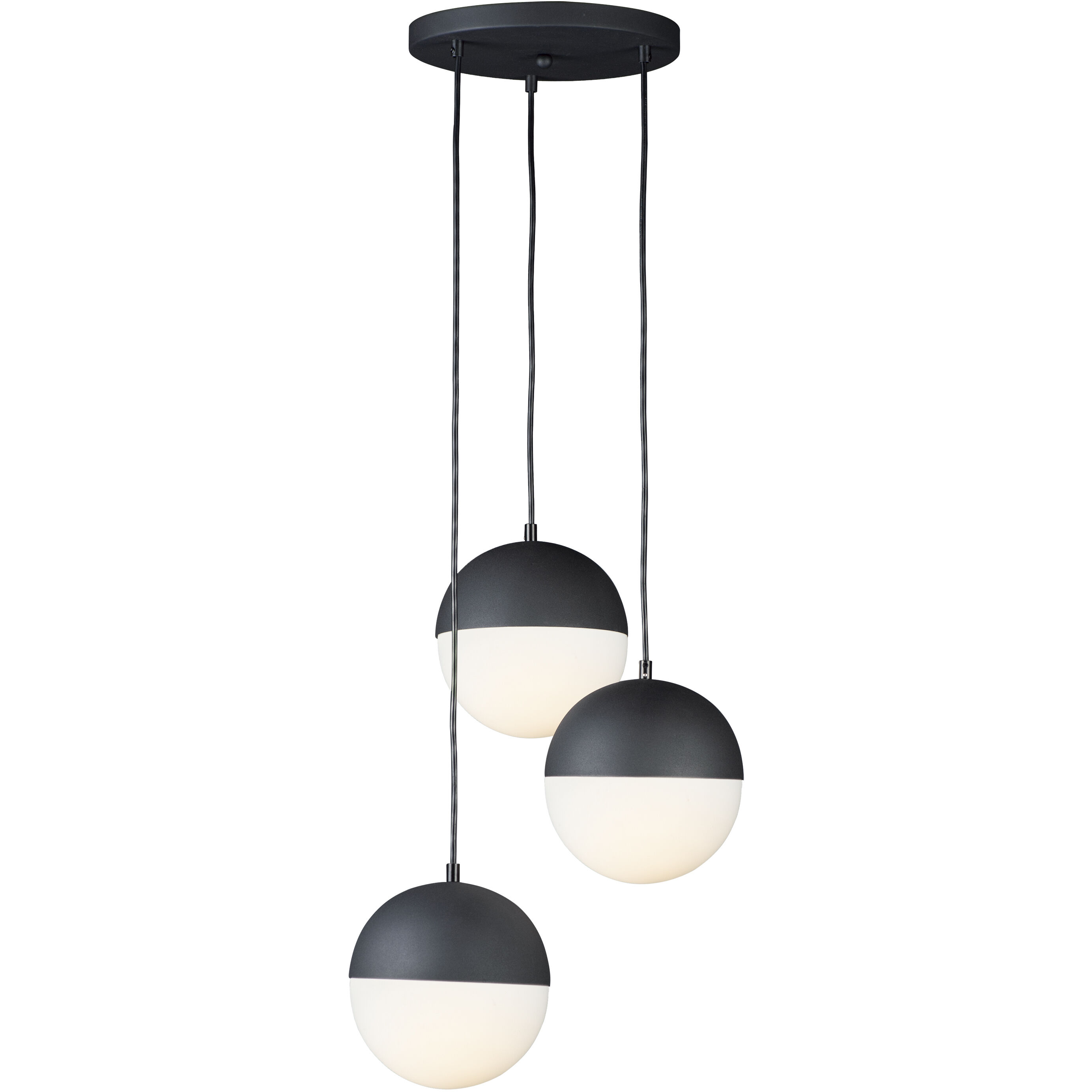 Half Moon LED 16.5 inch Black Multi-Light Pendant Ceiling Light
