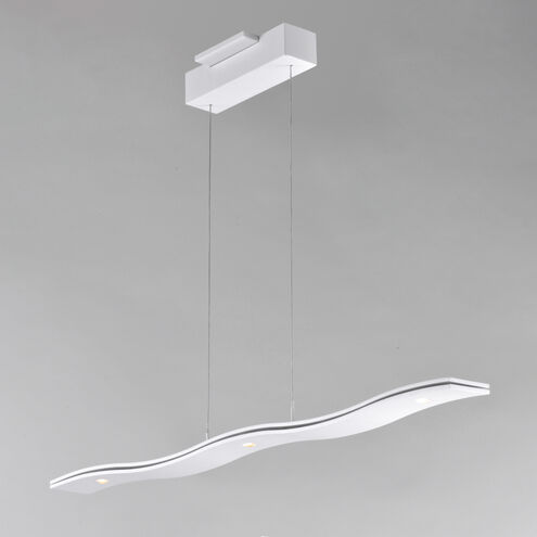 Roller LED 37 inch Matte White Linear Pendant Ceiling Light