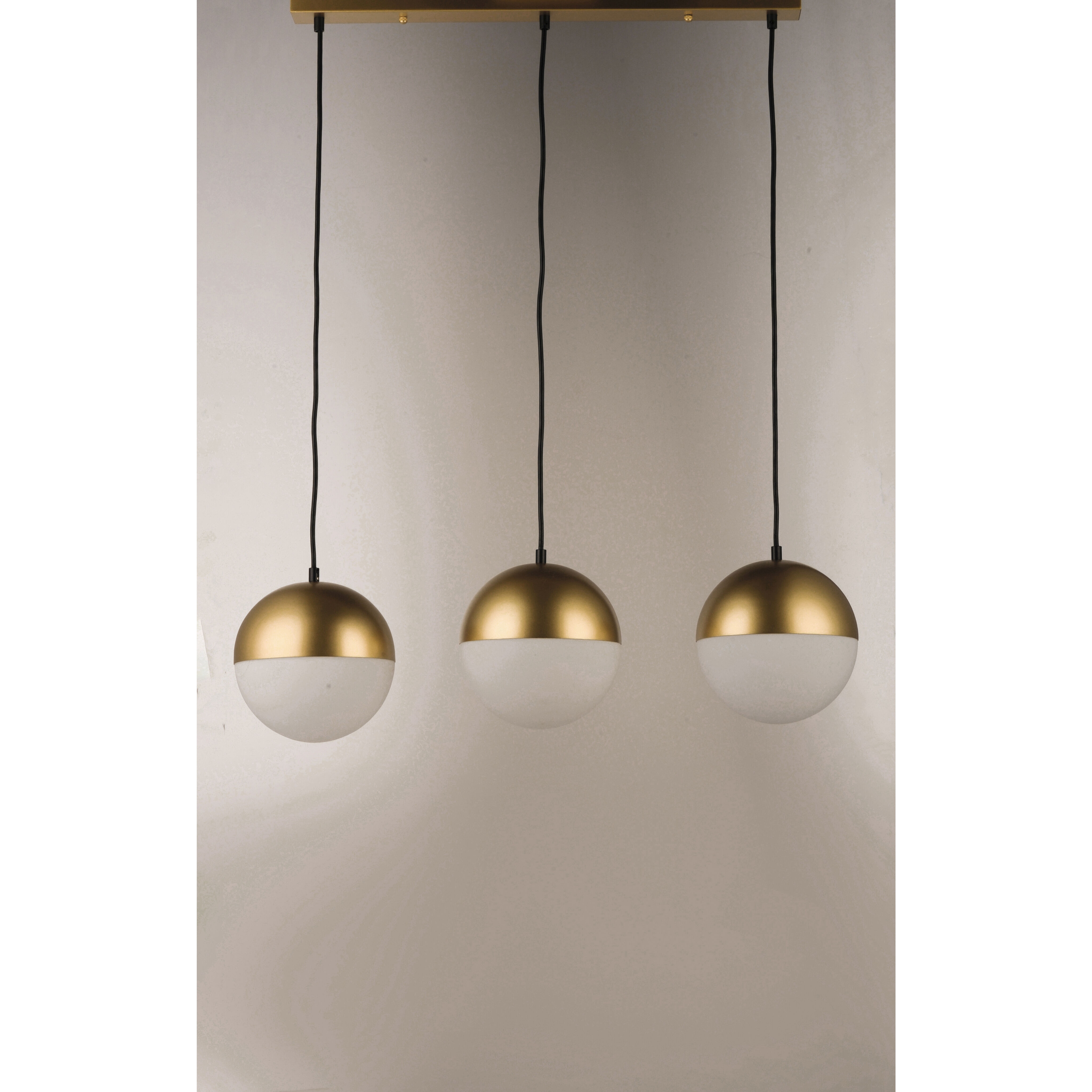 Half Moon LED 30.25 inch Metallic Gold Linear Pendant Ceiling Light