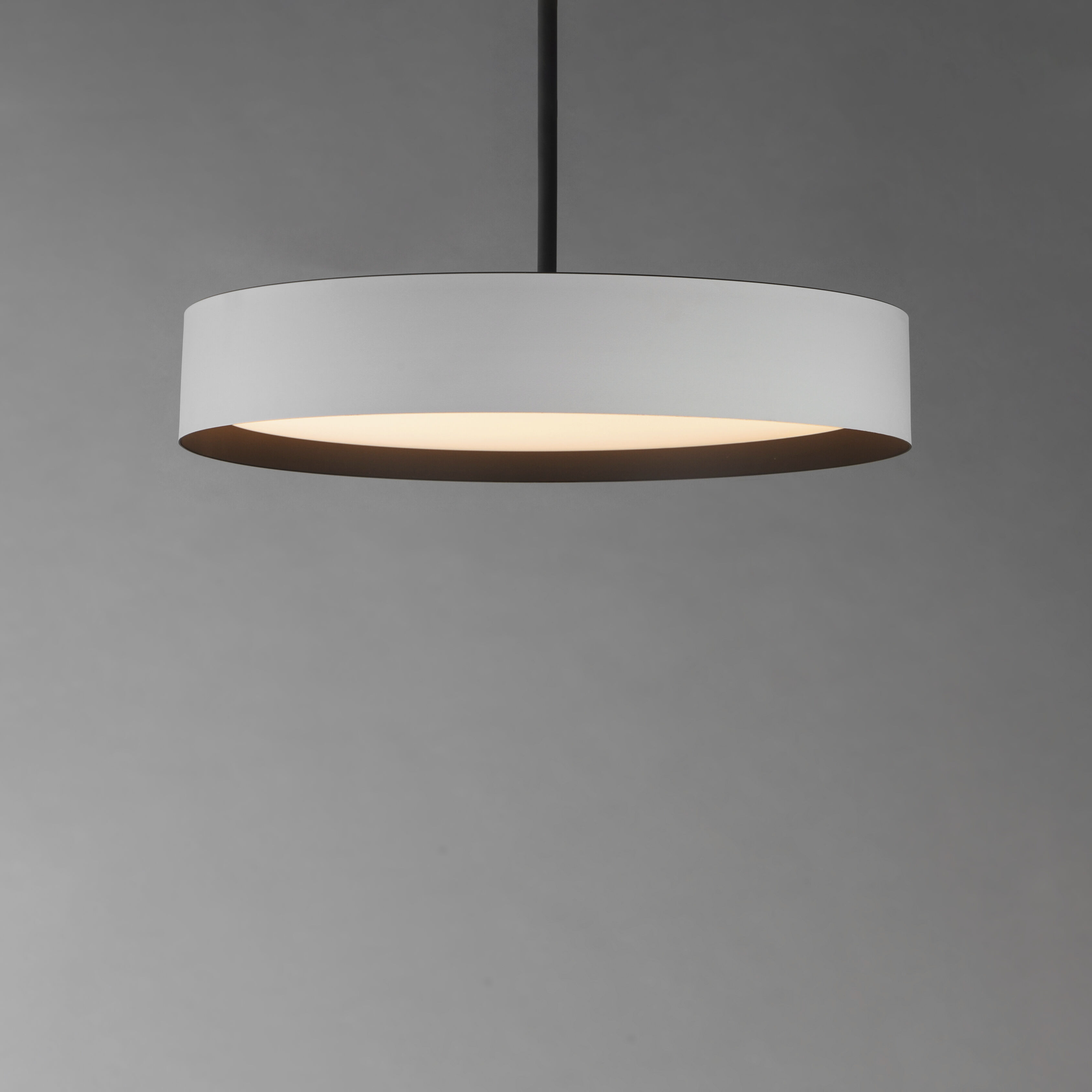 Echo LED 24 inch White and Black Single Pendant Ceiling Light in White/Black