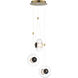 Amulet LED 17.5 inch Black and Natural Aged Brass Multi-Light Pendant Ceiling Light