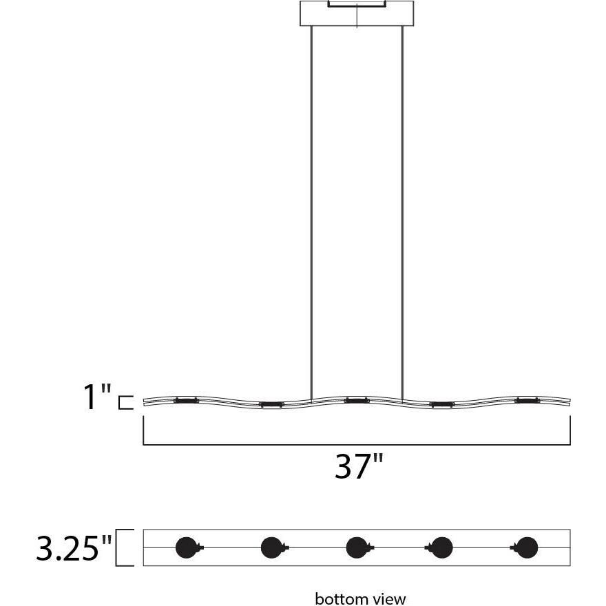 Roller LED 37 inch Matte White Linear Pendant Ceiling Light