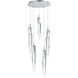 Quartz LED 15.75 inch Polished Chrome Multi-Light Pendant Ceiling Light