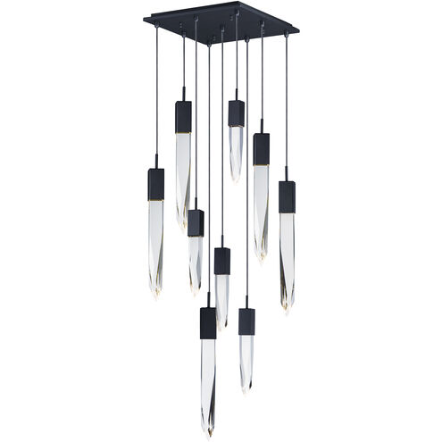 Quartz LED 15.75 inch Black Multi-Light Pendant Ceiling Light