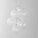 Burst LED 19.75 inch Satin Nickel Multi-Light Pendant Ceiling Light in Translucent Frost