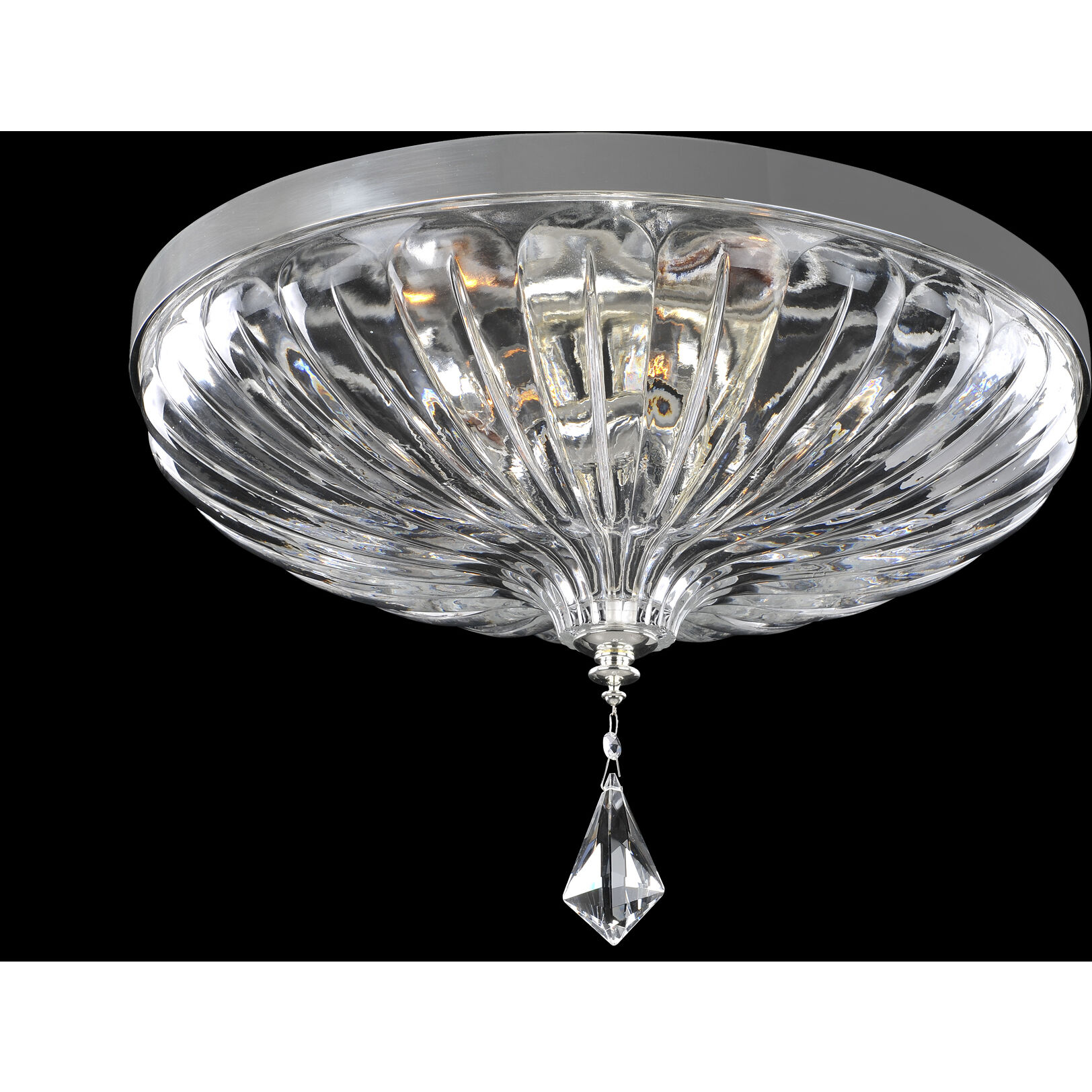 Orecchini 4 Light 20 inch Two Tone Silver Flush Mount Ceiling Light