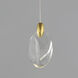 Pebble LED 1.5 inch Black and Polished Gold Single Pendant Ceiling Light