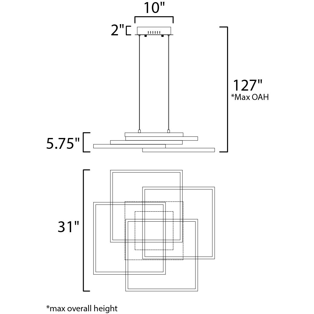 Traverse LED LED 31 inch Champagne Single Pendant Ceiling Light