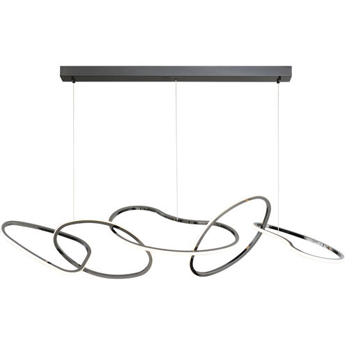 Unity LED 55 inch Black Chrome Linear Pendant Ceiling Light