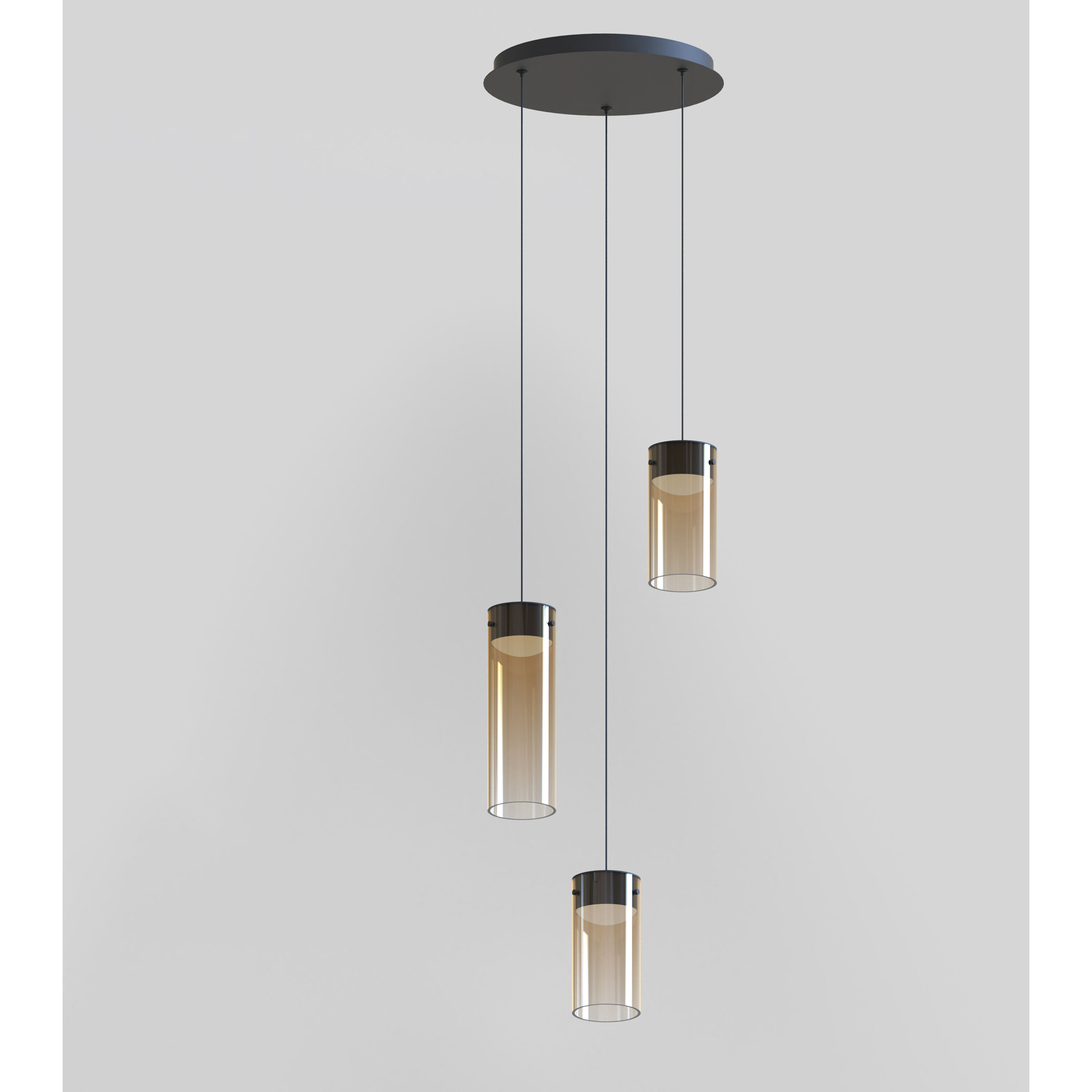 Highball LED 12.5 inch Gunmetal Multi-Light Pendant Ceiling Light in Amber