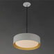 Echo LED 16 inch White and Gold Single Pendant Ceiling Light in White/Gold