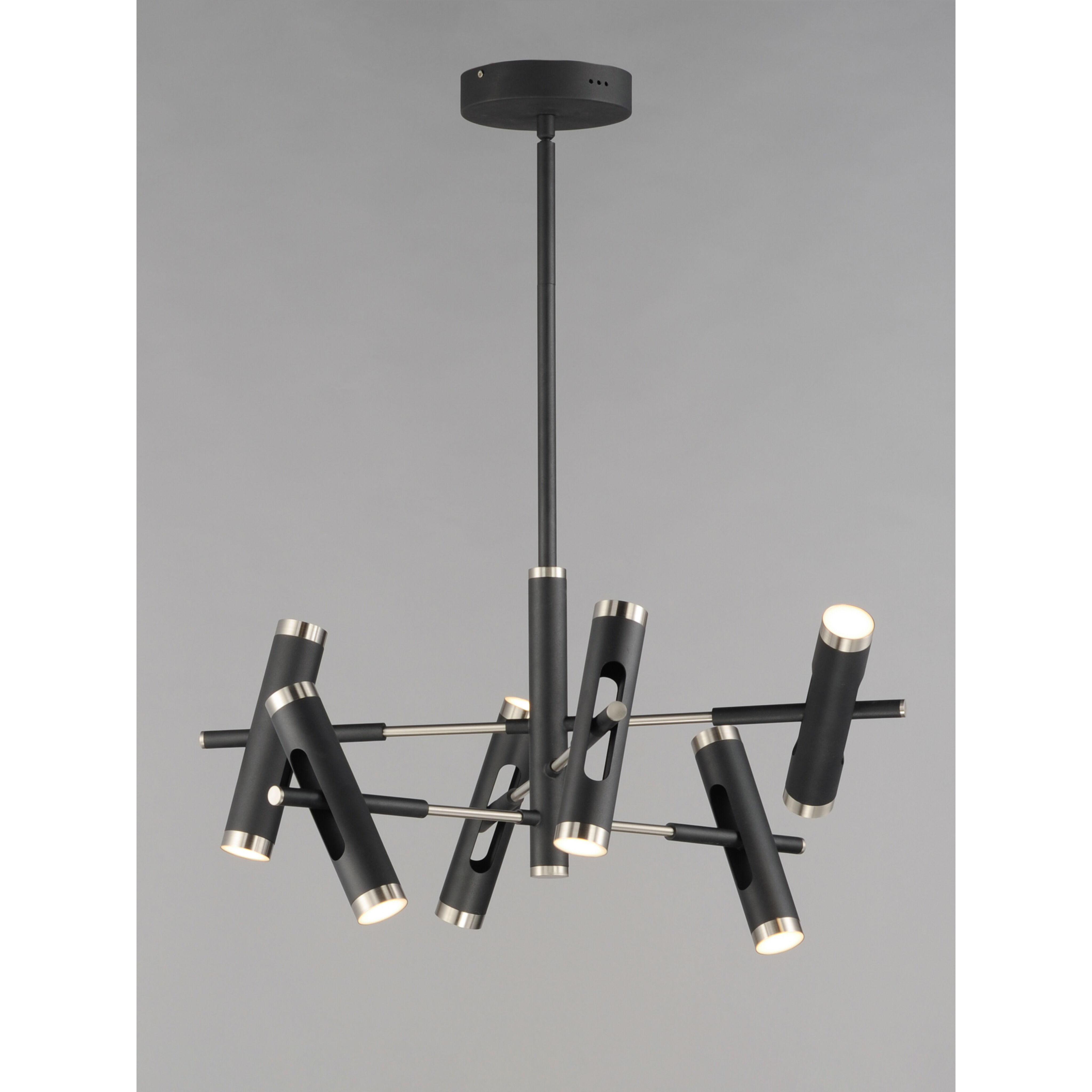 Ambit LED 32.25 inch Black and Satin Nickel Multi-Light Pendant Ceiling Light