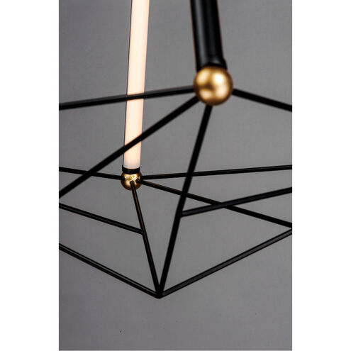 Spire LED 35 inch Black and Gold Multi-Light Pendant Ceiling Light