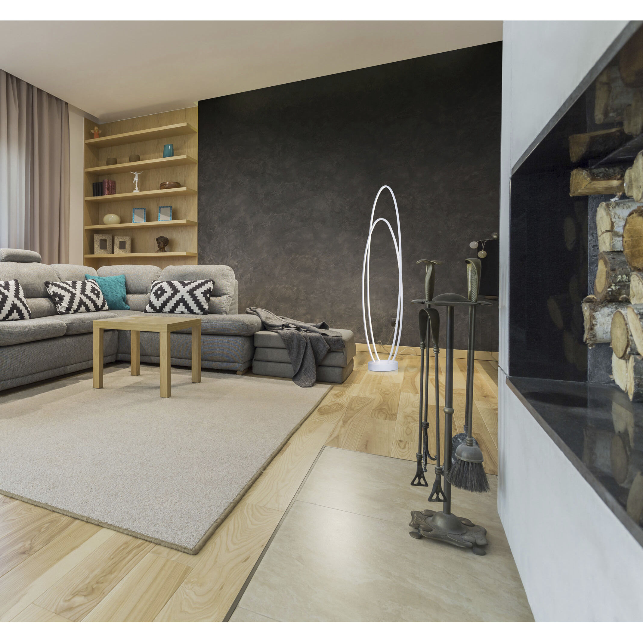 Phase LED 55.75 inch 53 watt Matte White Floor Lamp Portable Light