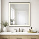 Framed 36 X 30 inch Black LED Wall Mirror