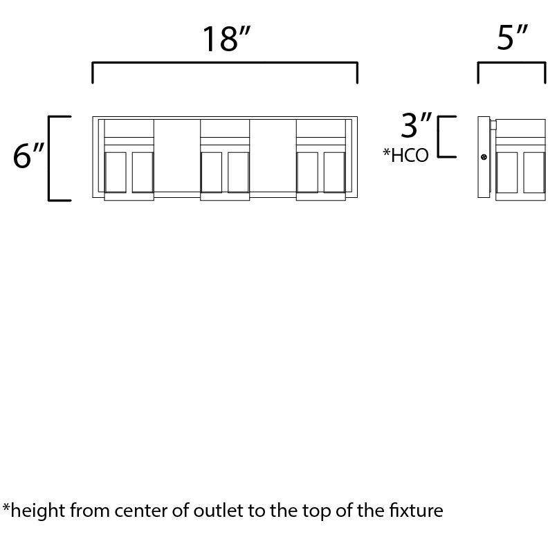 Accord LED 18 inch Black and Brushed Aluminum Bath Vanity Light Wall Light
