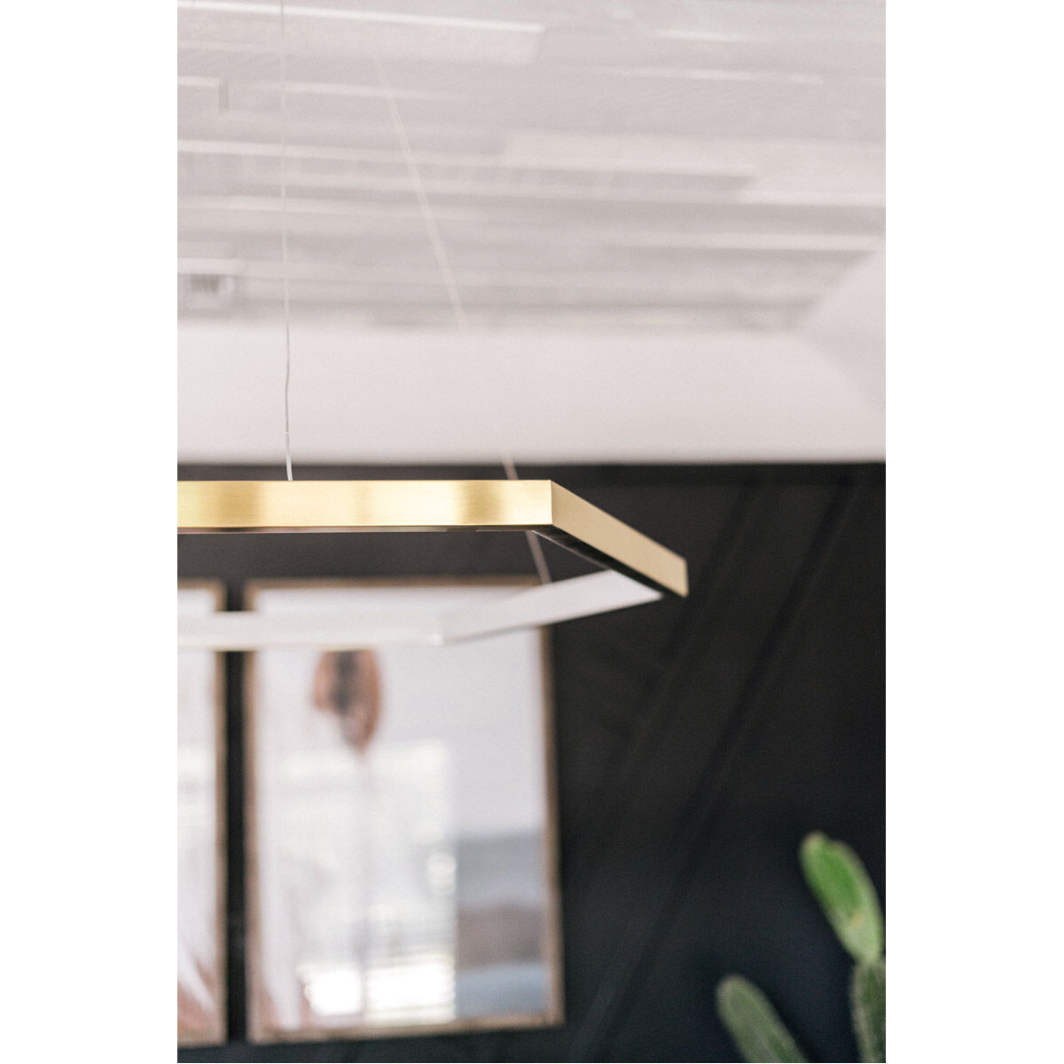 Hex LED 39.5 inch Brushed Champagne Suspension Pendant Ceiling Light