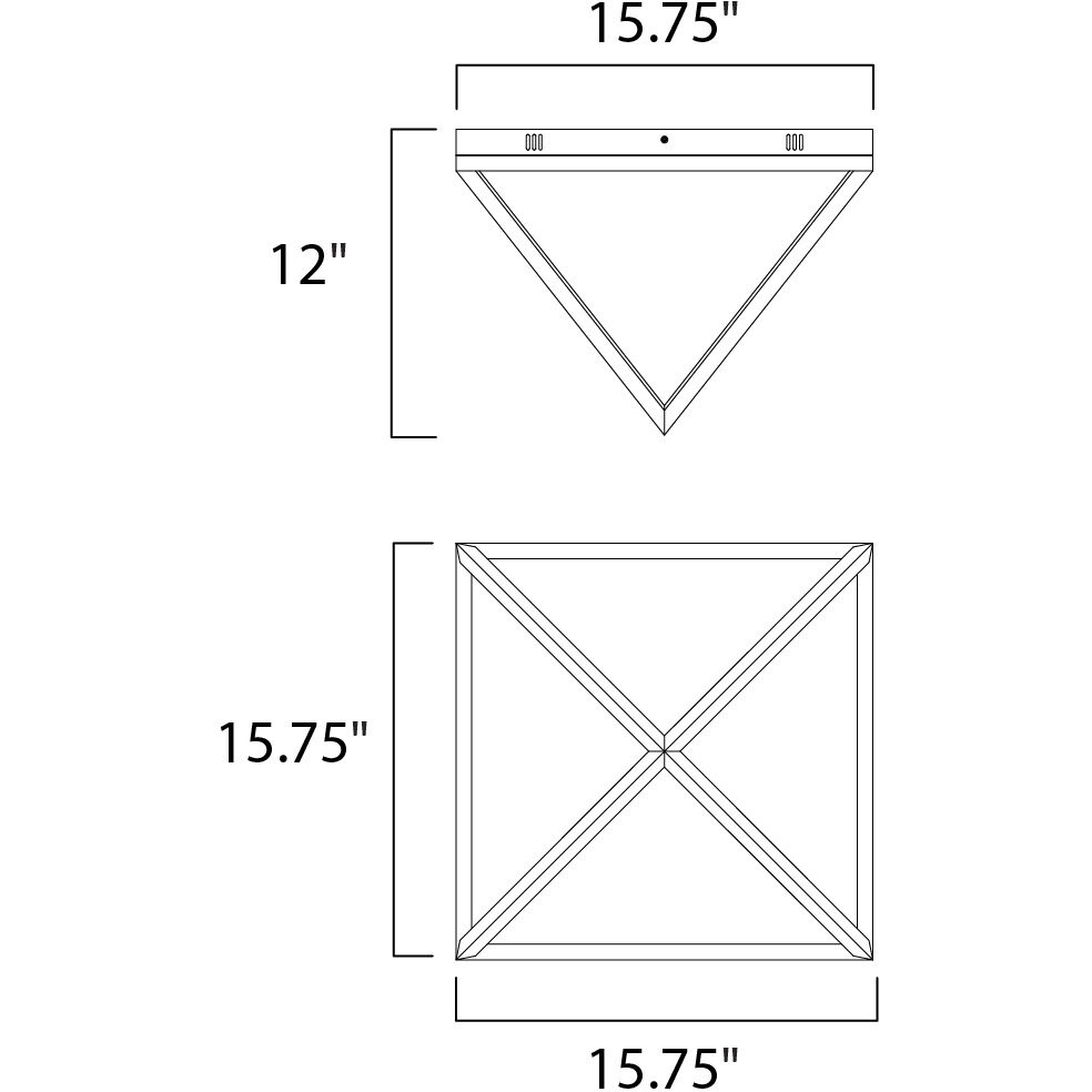 Pyramid LED 15.75 inch Polished Chrome Flush Mount Ceiling Light